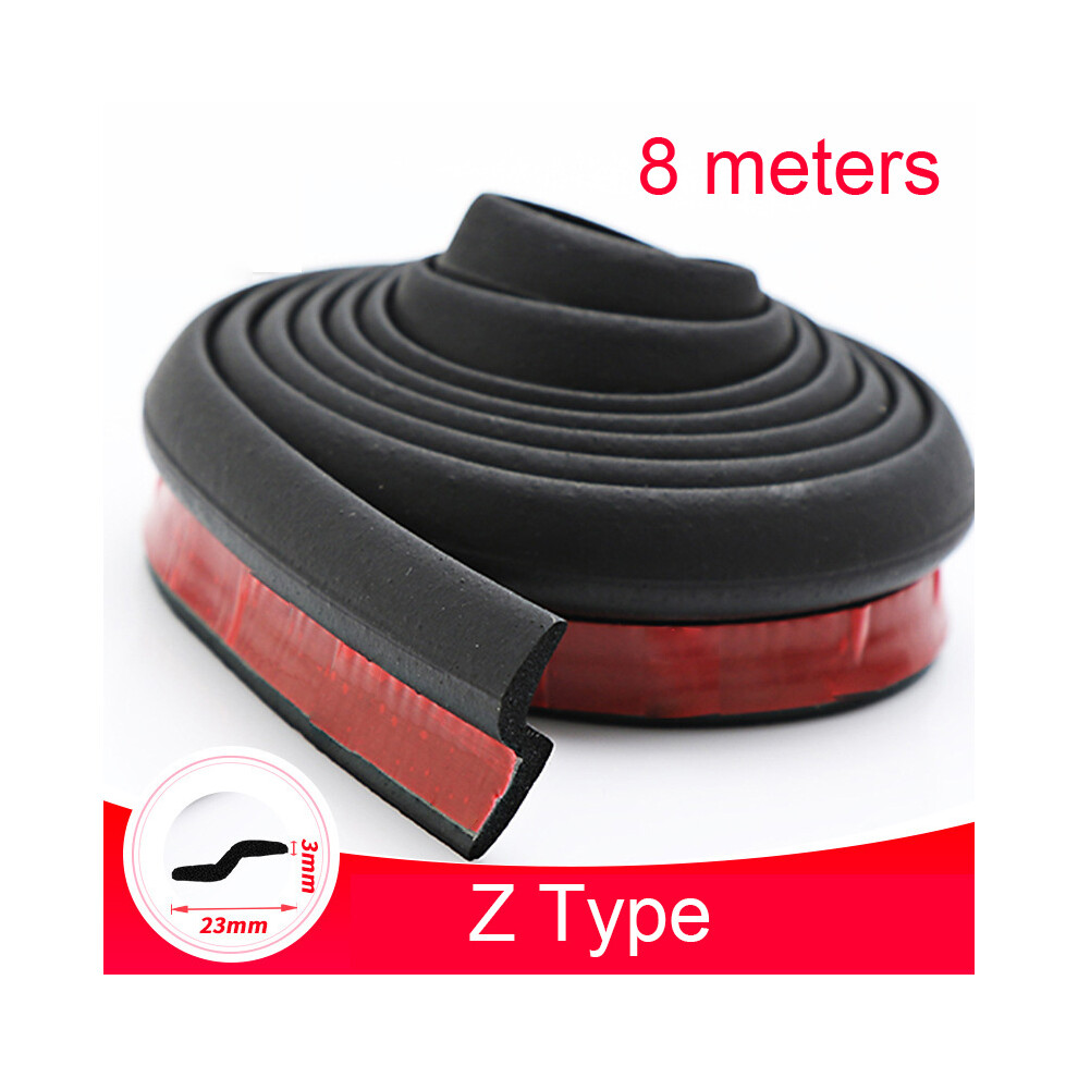 (Z Type 8 Meters) Car Door Sealing Strip Rubber Car Body Weather Strip Waterproof Soundproof 9486291612589