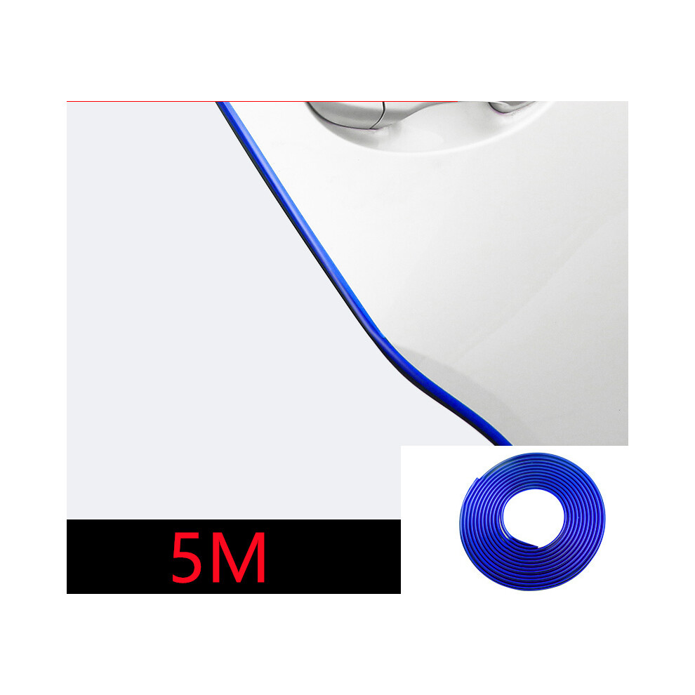 ( 5M) Car Door Trim Edge Body Strip Chrome Mold Scratch Guard Protector Air Blue 9486291612121