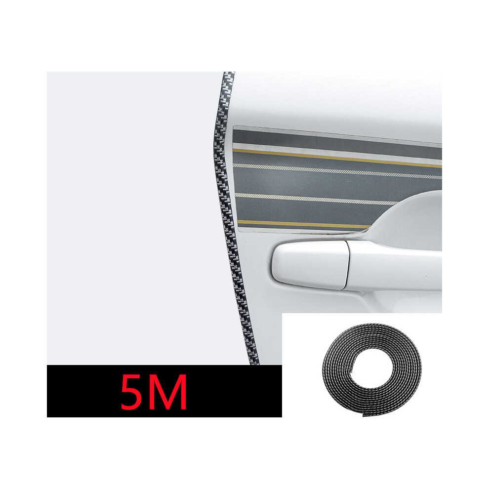 (Carbon Fibre 5M) Car Door Trim Edge Body Strip Chrome Mold Scratch Guard Protector Air 9486291612152