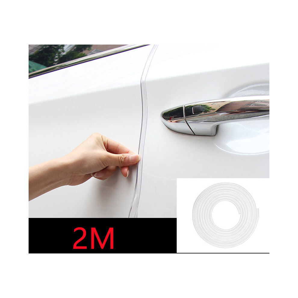 (Transparent 2M) Car Door Trim Edge Body Strip Chrome Mold Scratch Guard Protector Air 9486291612237