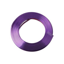 (Purple 8M) Universal Car Rim Protect Strip Wheel Edge Protector Galvanic Bright Car