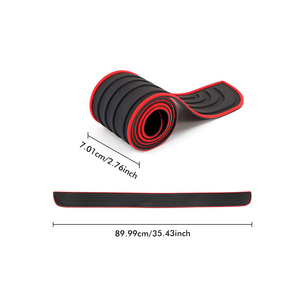(7Cm ) Car Universal Trunk Door Sill Plate Strip Protector Car Rear Bumper Strip Red 9486291613951