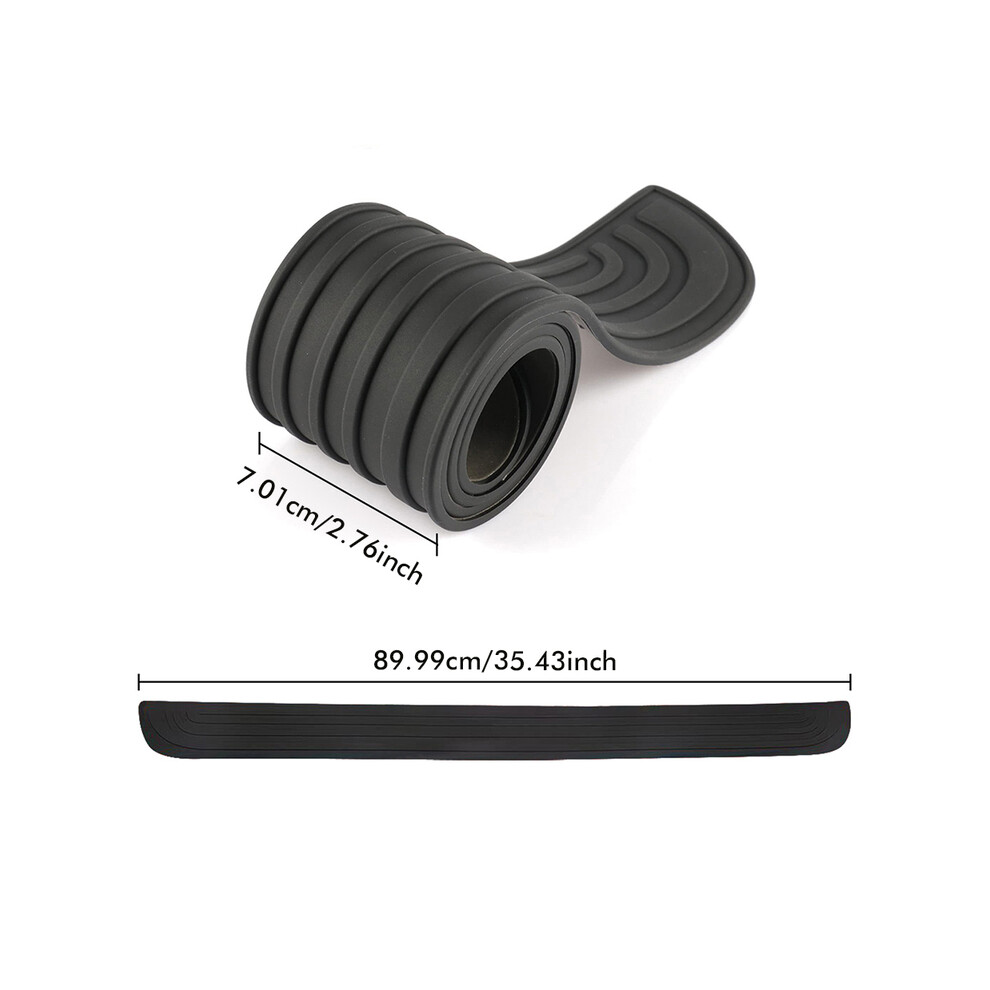 (7Cm ) Car Universal Trunk Door Sill Plate Strip Protector Car Rear Bumper Strip Black 9486291613944