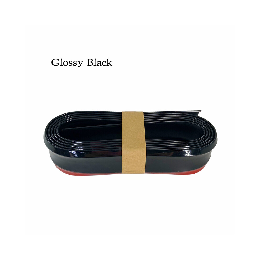 (Glossy ) 2.5M Car Front Bumper Lip Rubber Car Bumper Protectors Body Spoiler Glossy Black 9486291614590