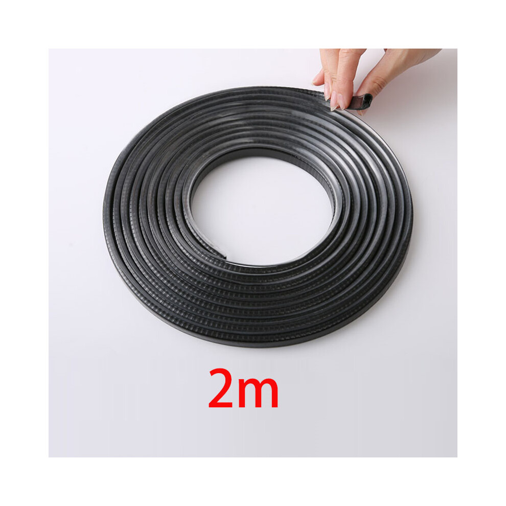 ( 2M) Car Door Protector Edge Scratch Strip Guard Trim Automobile Door Anti Black 9486291614705