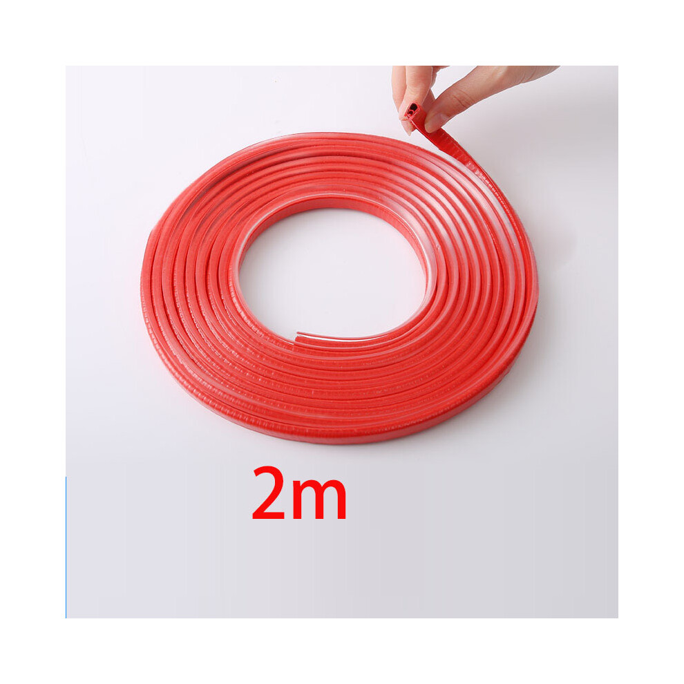 ( 2M) Car Door Protector Edge Scratch Strip Guard Trim Automobile Door Anti Red 9486291614798