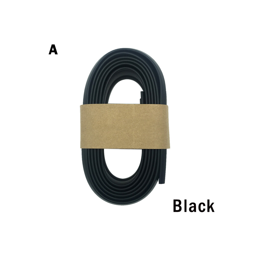 (A ) Car Front Bumper Lip Protector Carbon Fiber Rubber Splitter Chin Spoiler Black 9486291614934