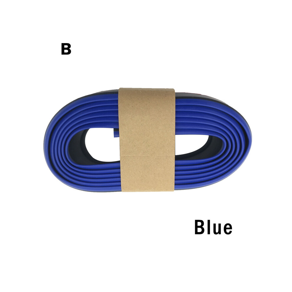 (B ) Car Front Bumper Lip Protector Carbon Fiber Rubber Splitter Chin Spoiler Blue 9486291614965