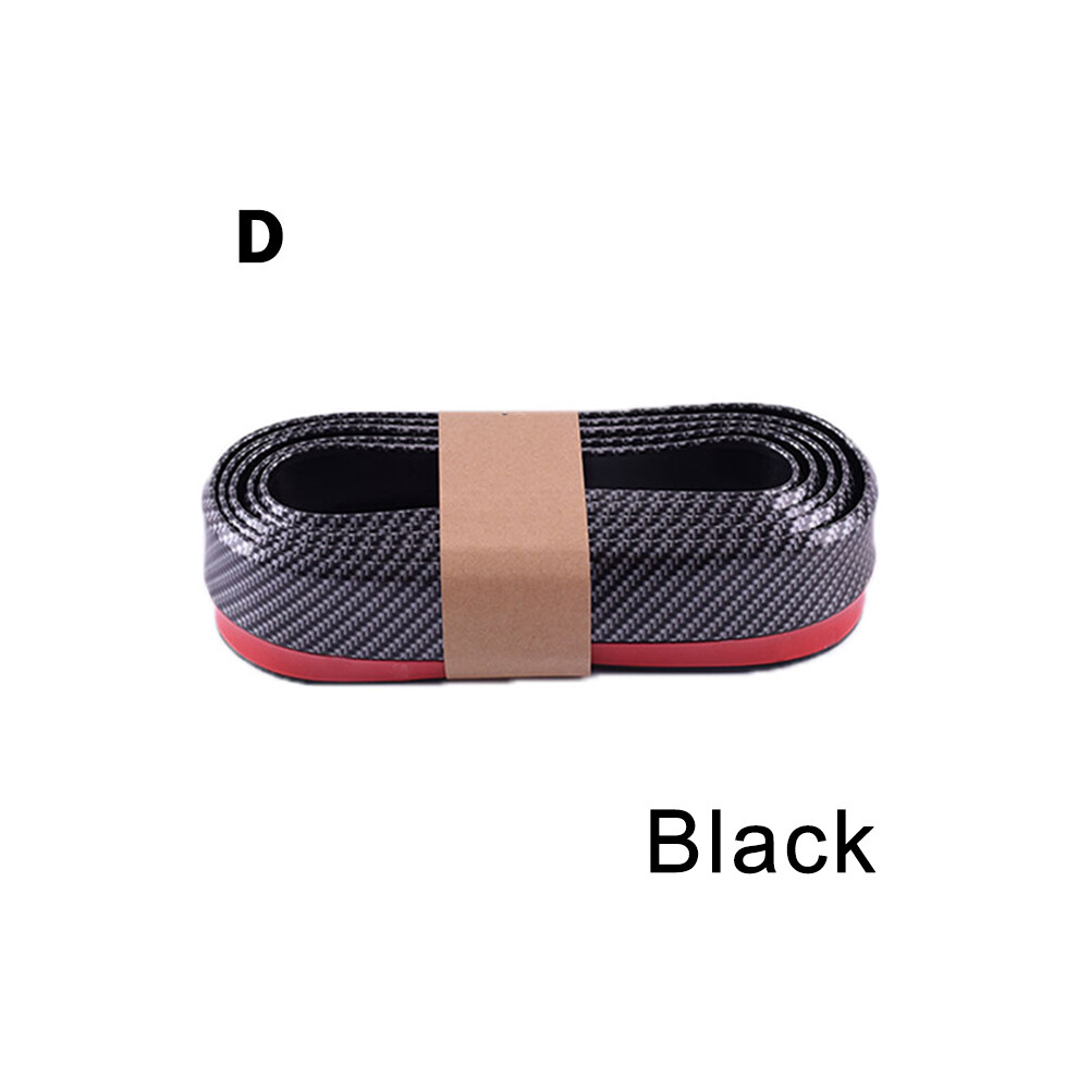 (D ) Car Front Bumper Lip Protector Carbon Fiber Rubber Splitter Chin Spoiler Black 9486291614996