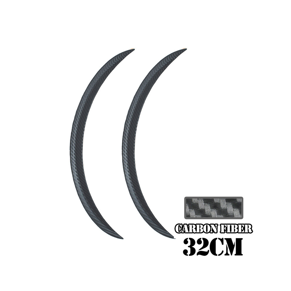 (Carbon Fiber 32Cm) 2Pc Car Truck Body Fender Flare Rubber Wheel Arches Eyebrow Lip Anti-Scratch 9486291616013