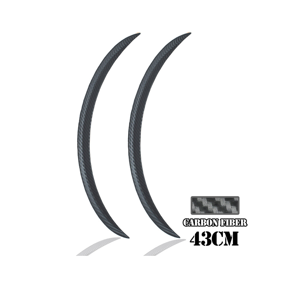 (Carbon Fiber 43Cm) 2Pc Car Truck Body Fender Flare Rubber Wheel Arches Eyebrow Lip Anti-Scratch 9486291616020