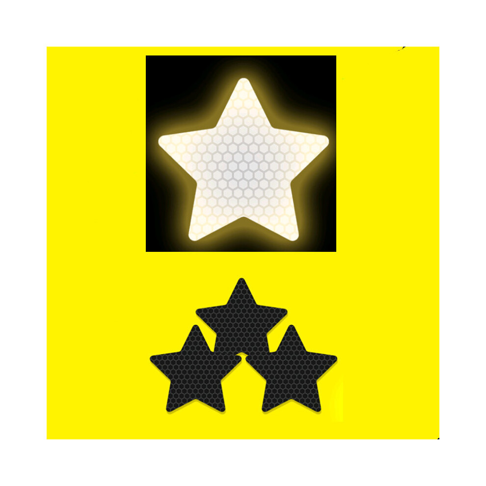 (Star 8Pcs) Car Styling Reflective Safety Mark Warning Tape Wheel Hub Stickers Black 9486291615955