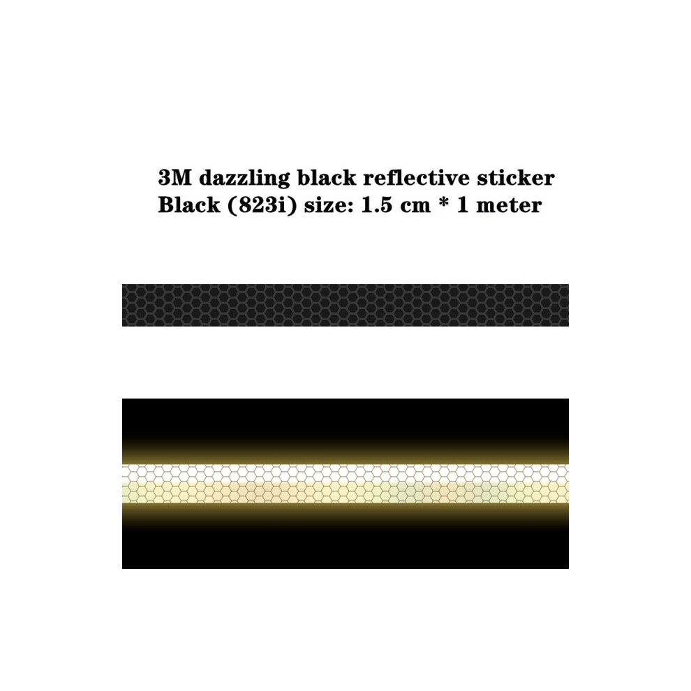(100X1.5cm) Car Styling Reflective Safety Mark Warning Tape Wheel Hub Stickers Black 9486291615894