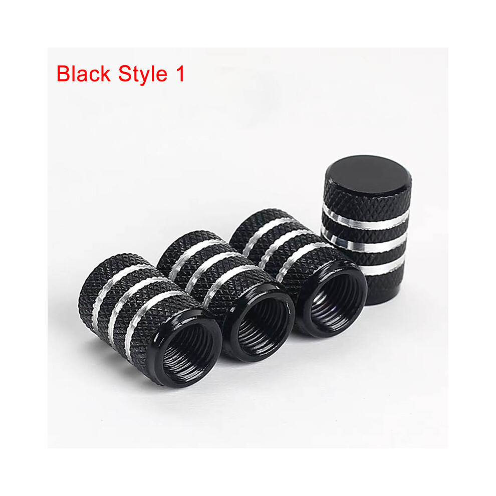 ( Style 1) Aluminum Car Wheel Tires Valves Tyre Stem Air Valve Caps Airtight Cover Black 9486291515453
