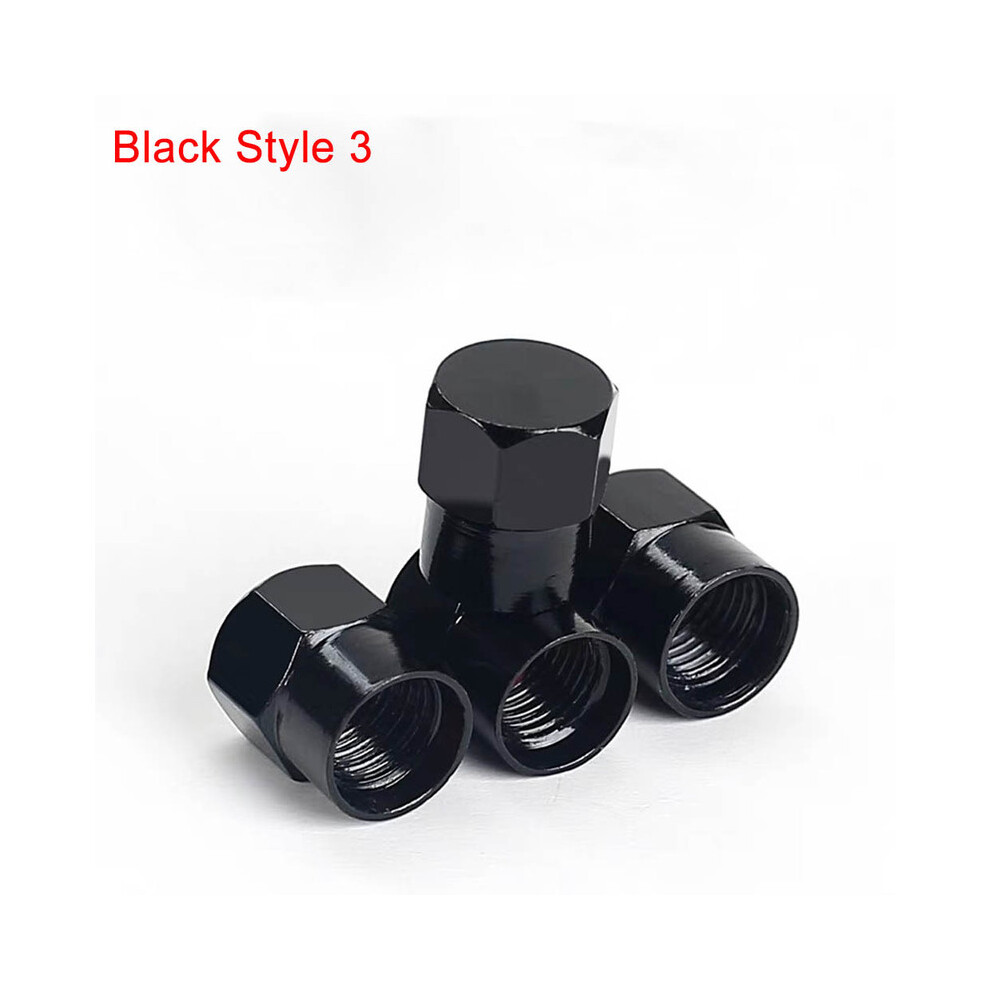 ( Style 3) Aluminum Car Wheel Tires Valves Tyre Stem Air Valve Caps Airtight Cover Black 9486291515477