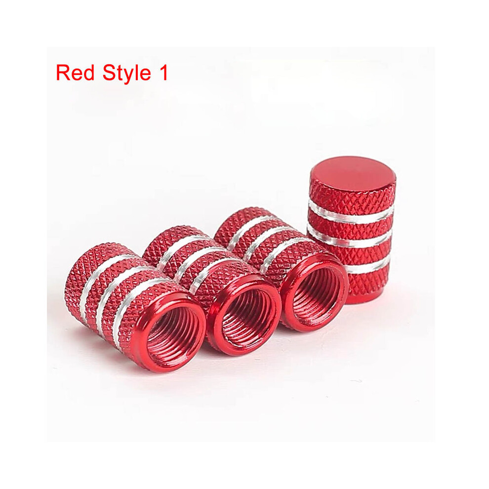 ( Style 1) Aluminum Car Wheel Tires Valves Tyre Stem Air Valve Caps Airtight Cover Red 9486291515514