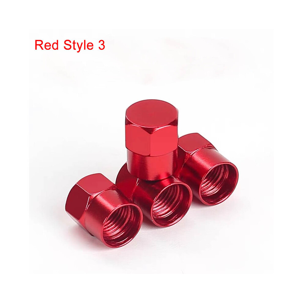 ( Style 3) Aluminum Car Wheel Tires Valves Tyre Stem Air Valve Caps Airtight Cover Red 9486291515538