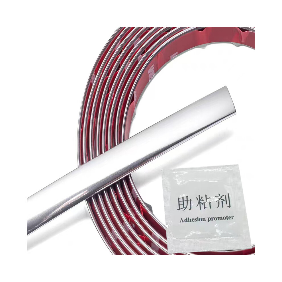 ( L5m-W10mm) Car Chrome Decorative Strips Protection Anti-Collision Tape Covering Scratches Silver 9486291616624