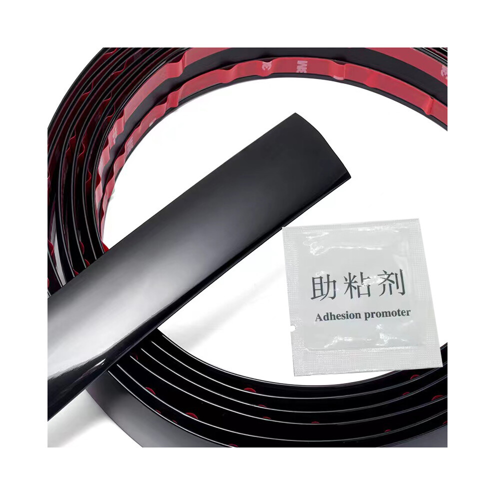 ( L5m-W10mm) Car Chrome Decorative Strips Protection Anti-Collision Tape Covering Scratches Black 9486291616587