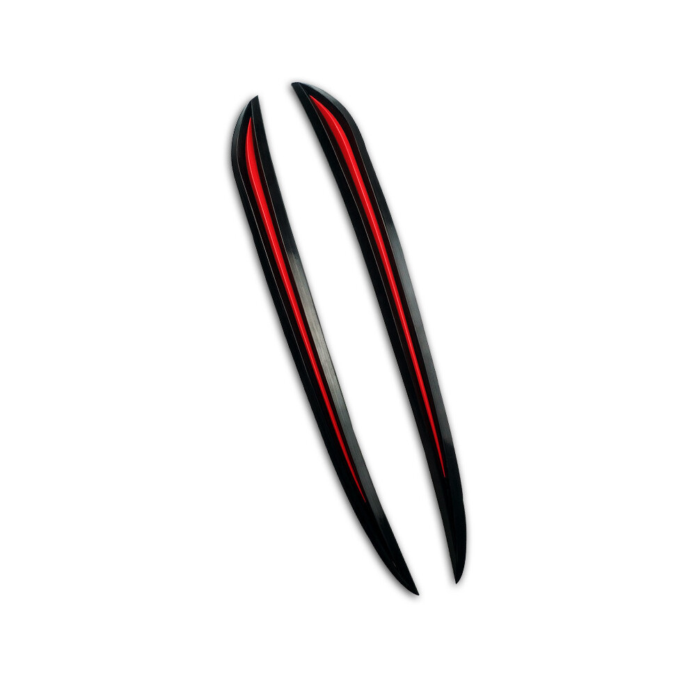 (2Pcs Red) Car Bumper Protector Corner Guard Scratch Strip Pvc Universal Car Fender Black/Red 9486291618253