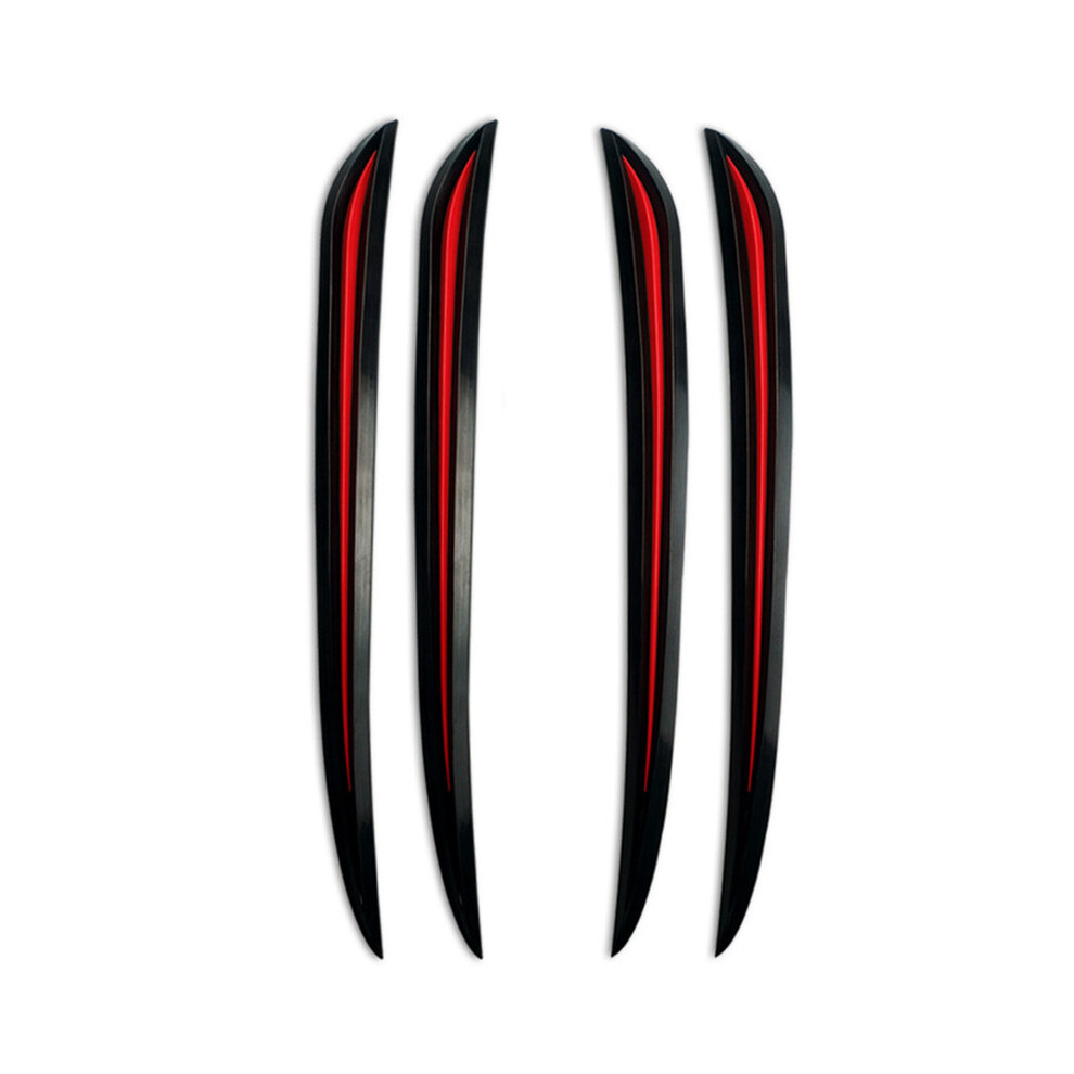 (4Pcs Red) Car Bumper Protector Corner Guard Scratch Strip Pvc Universal Car Fender Black/Red 9486291618291