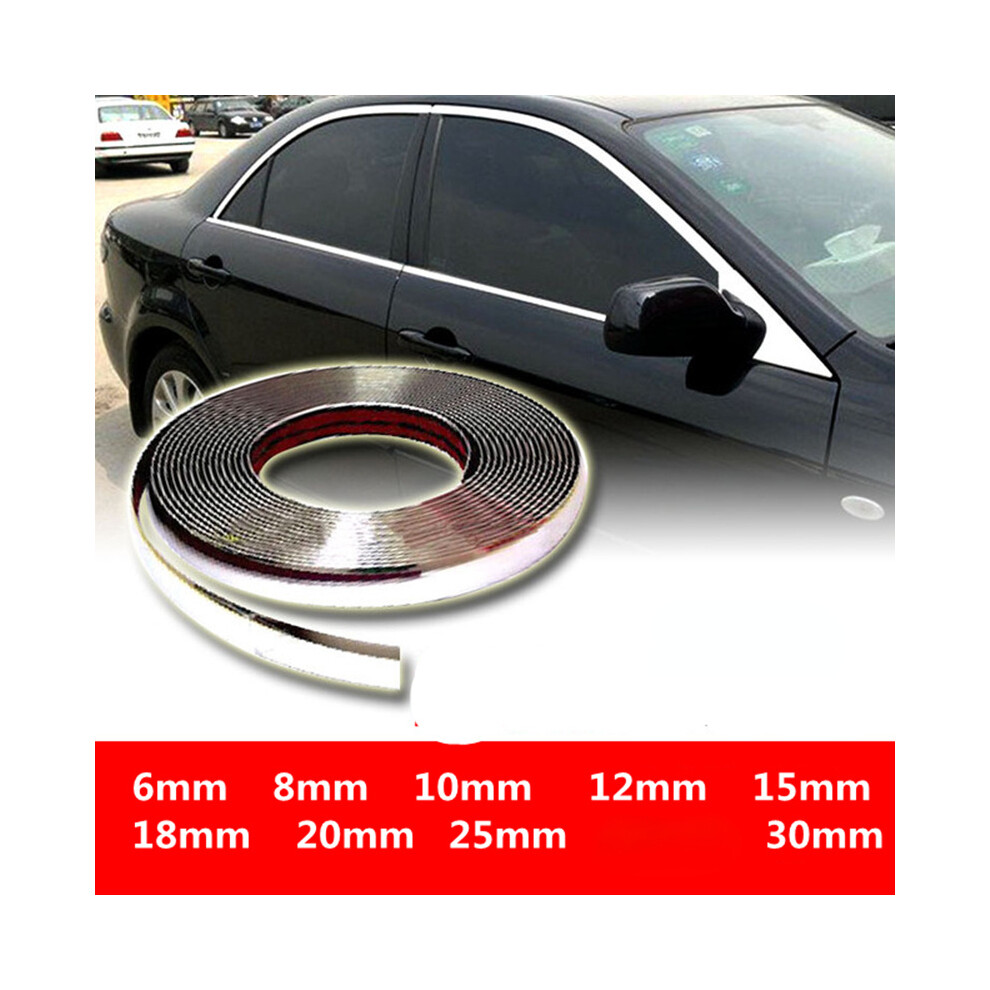 (25Mmx3m) Car Exterior Chrome Body Strip 3M Bumper Auto Door Protective Moulding 9486291618895