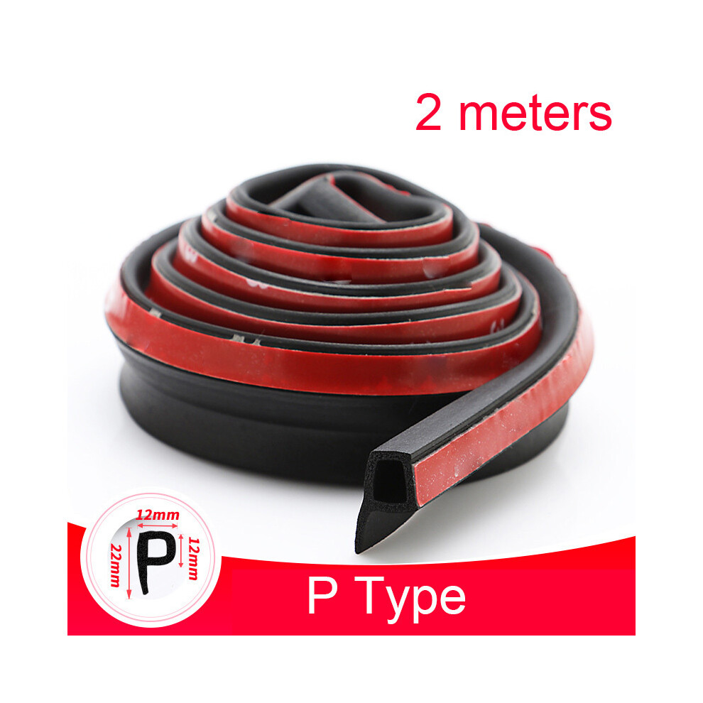(P Type 2 Meters) Car Sealing Strip Big D Small D Whole Car Soundproofing P Type Z Type 9486291620850