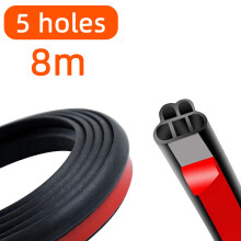 (5 Holes (8 meters)) Auto Rubber Seals Car Door Sealing Strip D B Type Holes Noise Insulation