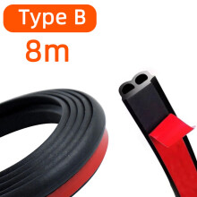 (Type B (8 meters)) Auto Rubber Seals Car Door Sealing Strip D B Type Holes Noise Insulation