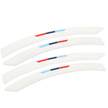 (White 4PCS) 40 X 3.8CM Car Wheel Rim Eyebrow Protector Wheel Arch Mouldings Rubber