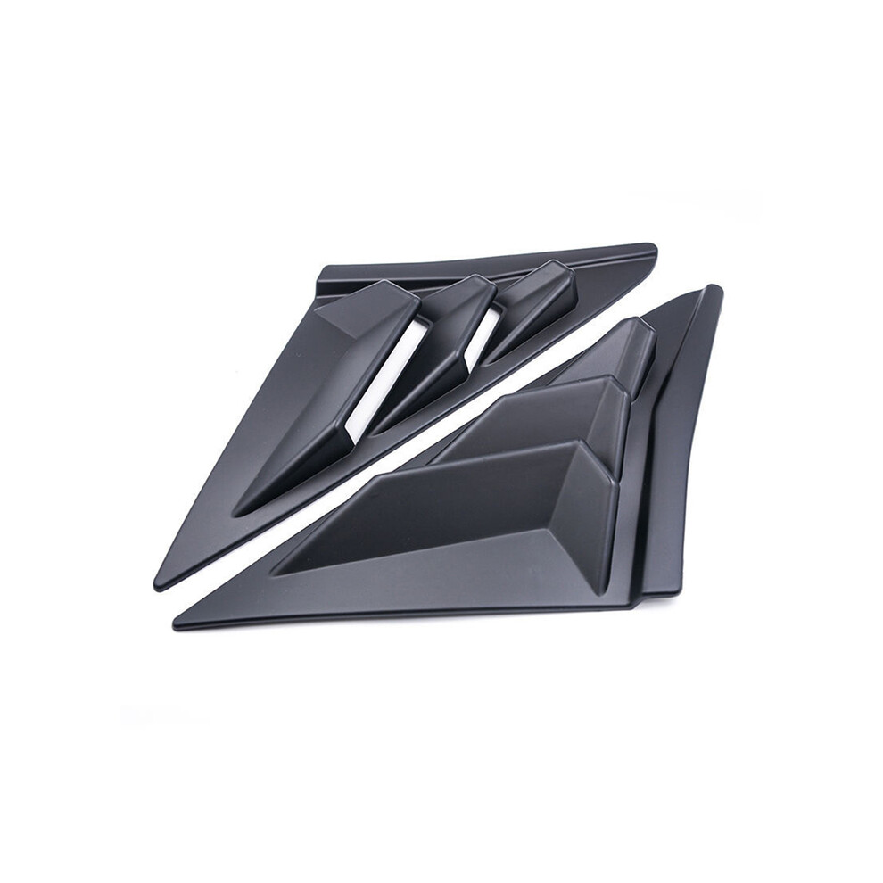 (Matte ) Pair Rear Side Window Louvers Shutter Abs Air Vent Scoop Shades Cover Black 9486291622755