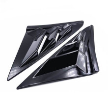(Glossy Black) PAIR Rear Side Window Louvers Shutter ABS Air Vent Scoop Shades Cover