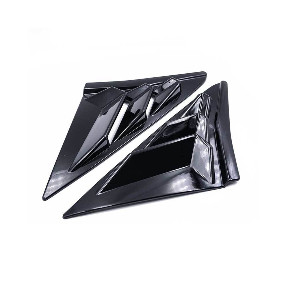 (Glossy ) Pair Rear Side Window Louvers Shutter Abs Air Vent Scoop Shades Cover Black 9486291622748