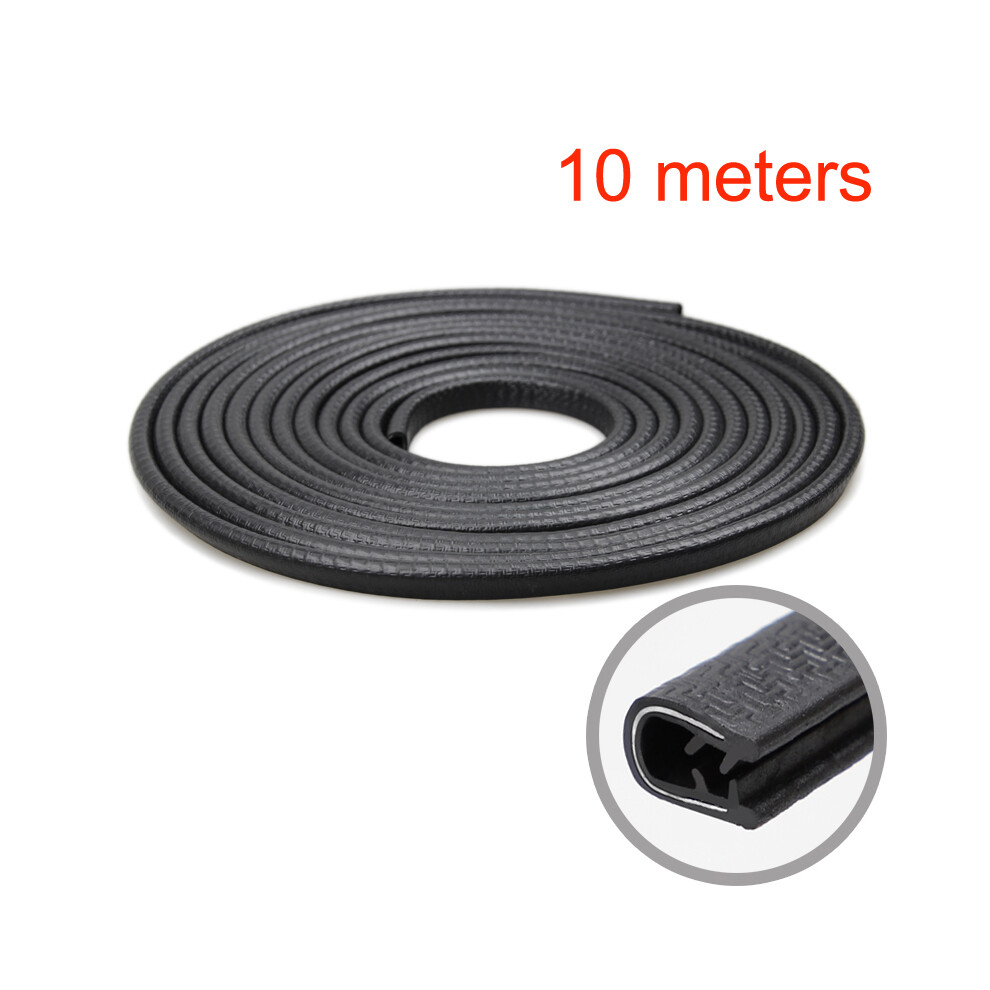 (10Meters ) Car Door Protector Decortaion Strip Universal Auto Door Edge Bumper Protector Black 9486291627149