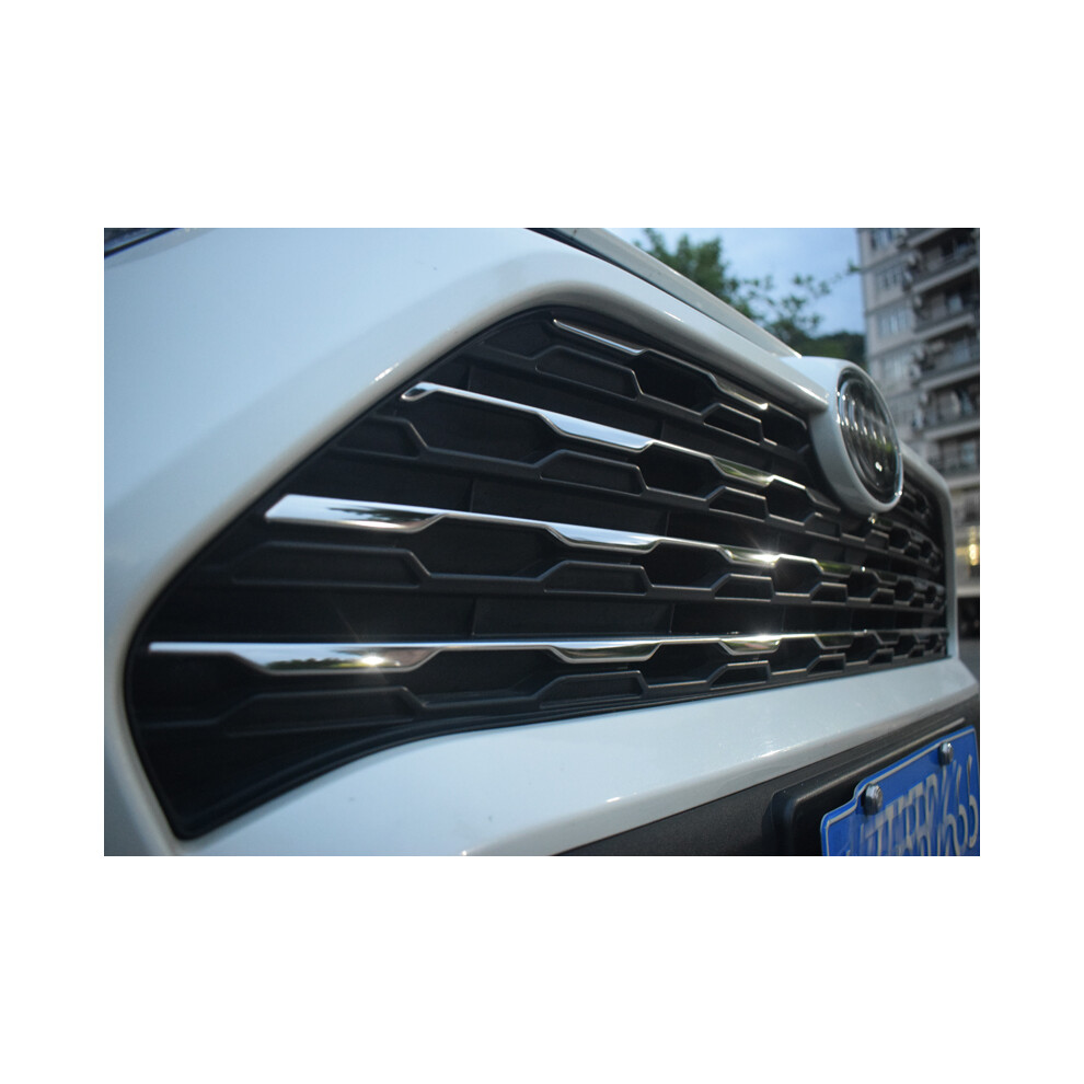 (Silver) Front Grille Cover Trim Molding Chrome Protector Sticker For Toyota Rav4 Silver 9486291627880