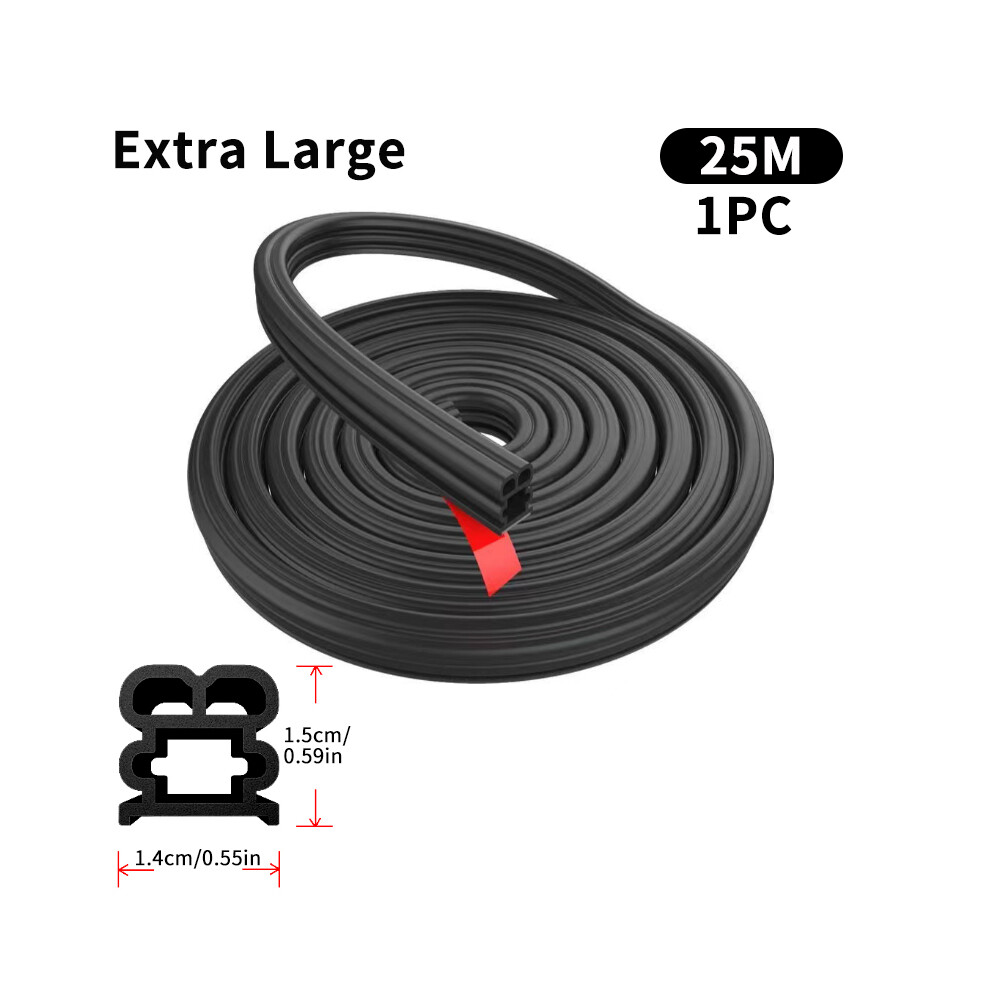 (Extra Large 25M) Thickened Double Layer Car Door Seals Super Sound Insulation Auto Weatherstrips 9486291628283