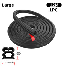 (Large 12m) Thickened Double layer Car Door Seals Super Sound Insulation Auto Weatherstrips