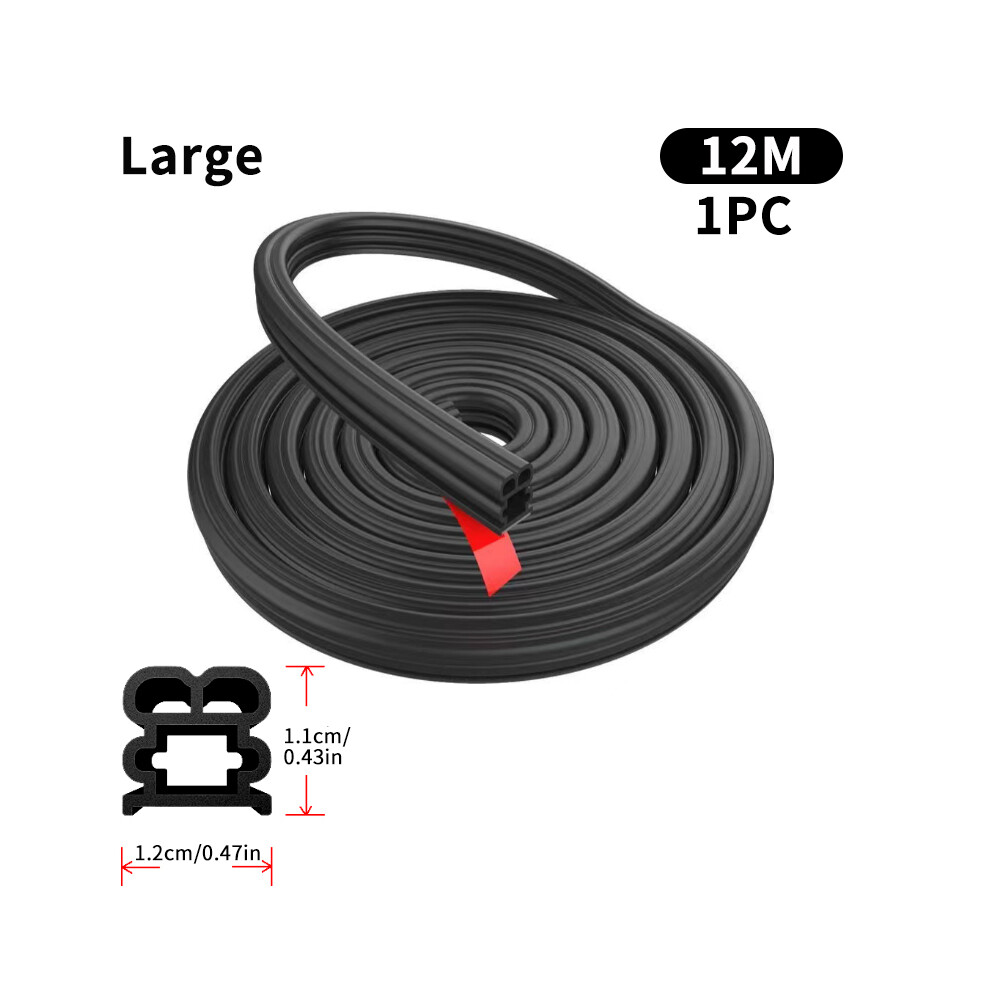 (Large 12M) Thickened Double Layer Car Door Seals Super Sound Insulation Auto Weatherstrips 9486291628306