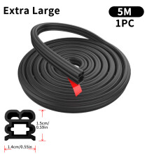 (Extra Large 5m) Thickened Double layer Car Door Seals Super Sound Insulation Auto Weatherstrips