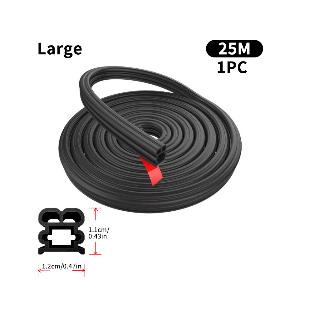 (Large 25M) Thickened Double Layer Car Door Seals Super Sound Insulation Auto Weatherstrips 9486291628313