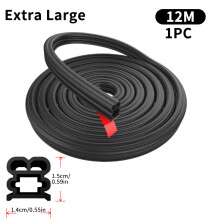 (Extra Large 12m) Thickened Double layer Car Door Seals Super Sound Insulation Auto Weatherstrips