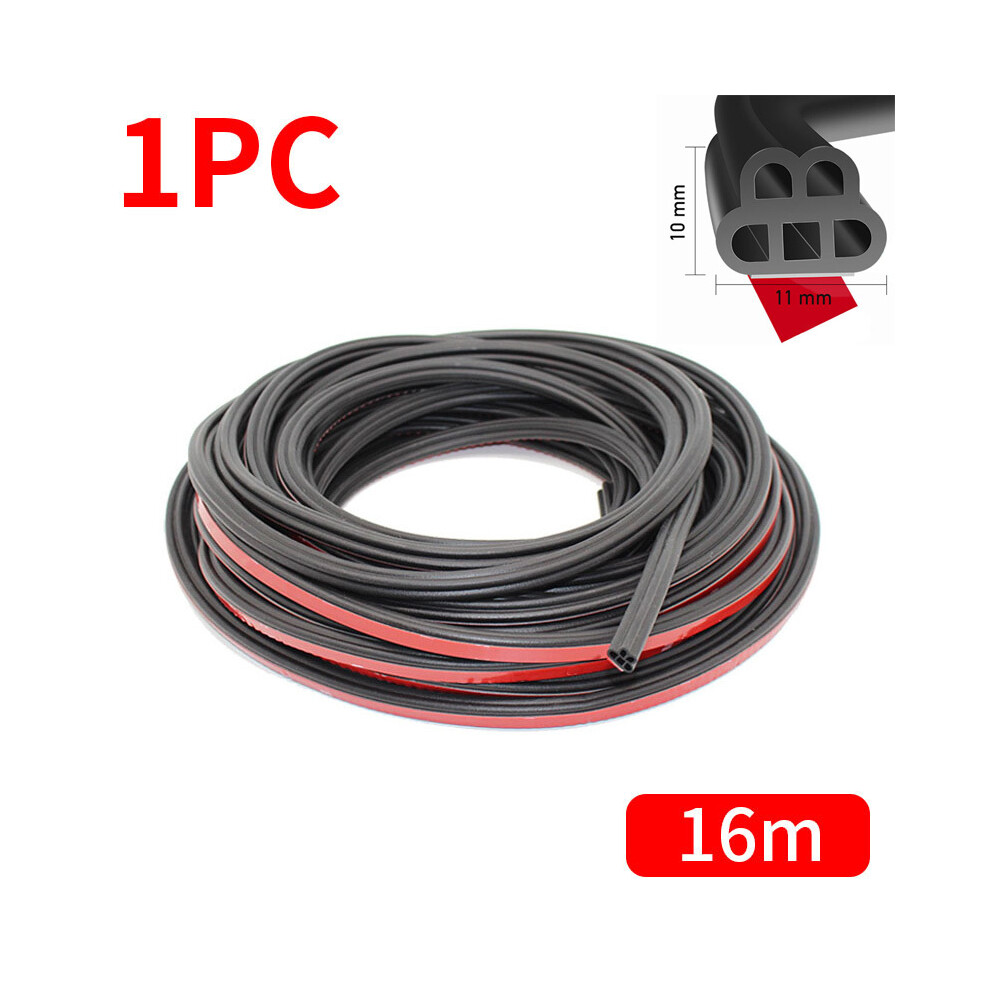 (B Type 16M) Car Door Rubber Seal Strip Double-Layer Weatherstrips Soundproof Waterproof 9486291628337
