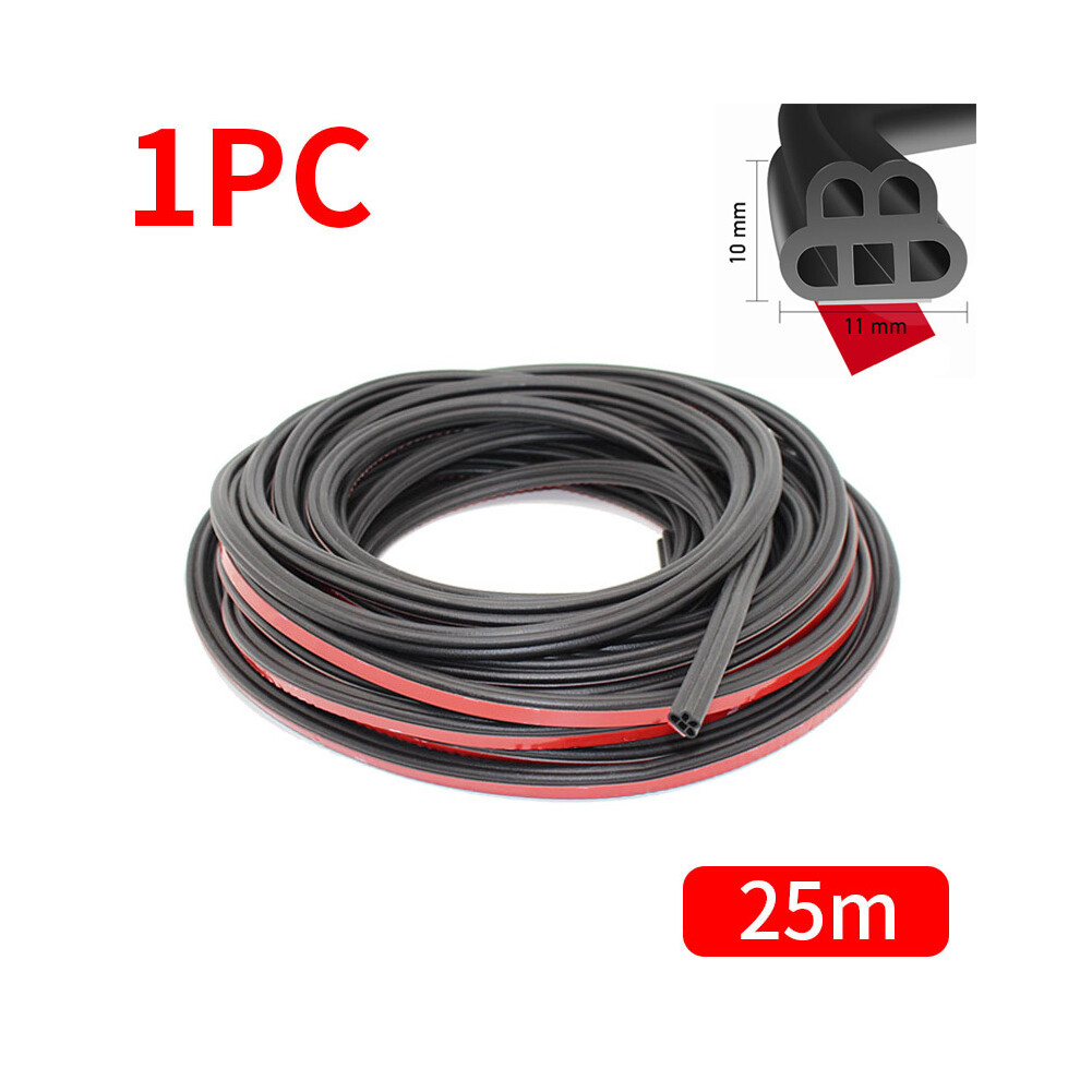 (B Type 25M) Car Door Rubber Seal Strip Double-Layer Weatherstrips Soundproof Waterproof 9486291628344