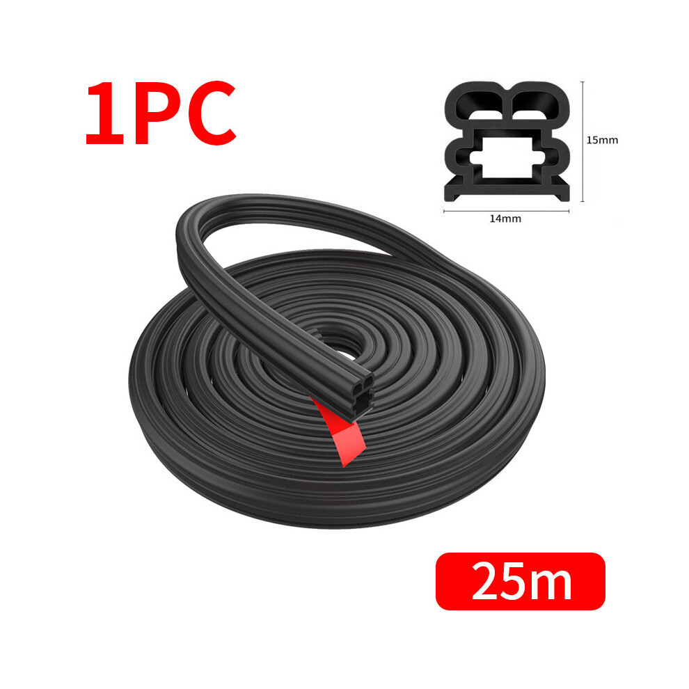 (Extra Large 25M) Car Door Rubber Seal Strip Double-Layer Weatherstrips Soundproof Waterproof 9486291628375