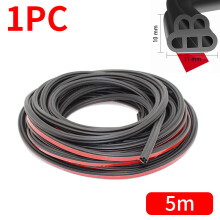 (B type 5m) Car Door Rubber Seal Strip Double-Layer Weatherstrips Soundproof Waterproof