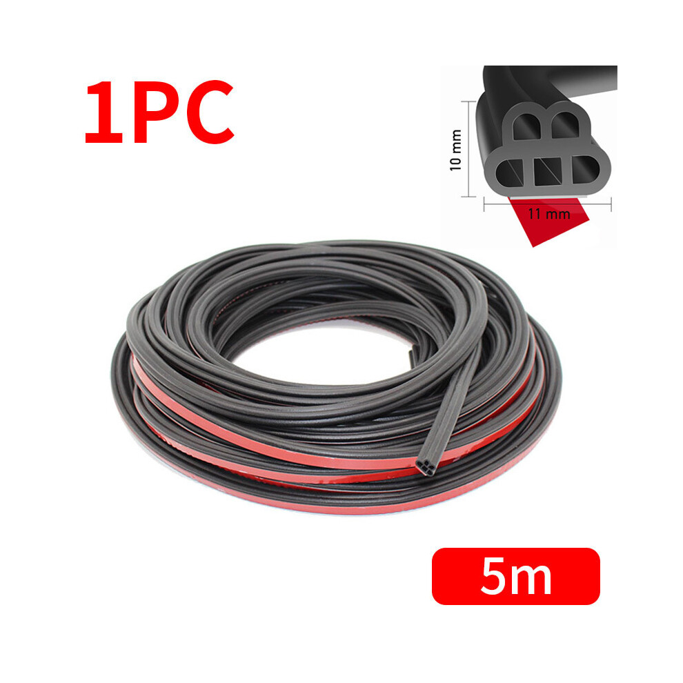 (B Type 5M) Car Door Rubber Seal Strip Double-Layer Weatherstrips Soundproof Waterproof 9486291628351