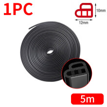(L Type 5m) Car Door Rubber Seal Strip Double-Layer Weatherstrips Soundproof Waterproof