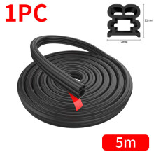 (Large 5m) Car Door Rubber Seal Strip Double-Layer Weatherstrips Soundproof Waterproof