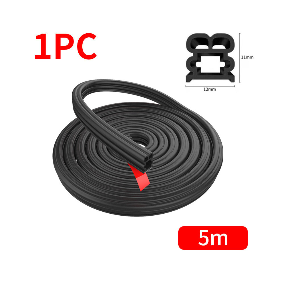 (Large 5M) Car Door Rubber Seal Strip Double-Layer Weatherstrips Soundproof Waterproof 9486291628443