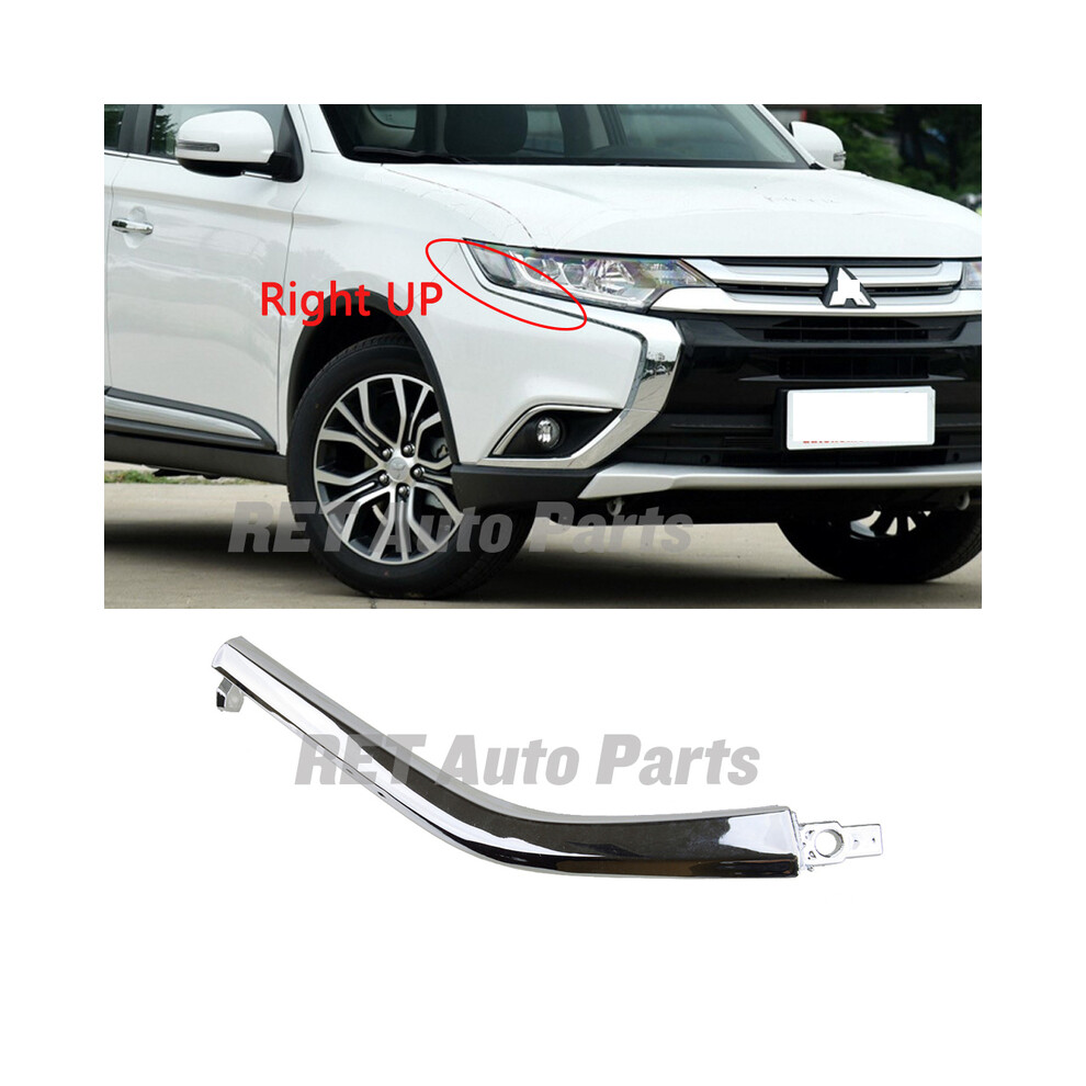 (Right Up) Car Front Bumper Chrome Molding Strip For Mitsubishi Outlander 3 2016 9486291630002